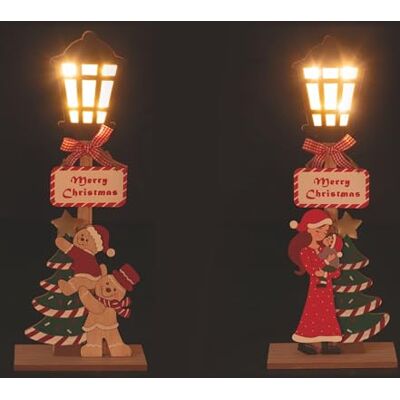 Tivoli Xmas Juego de 2 farolillos navideños LED de Madera, Altura 45 cm, decoración con Texto Tivoli Xmas Juego de 2 farolillos navideños LED de Madera, Altura 45 cm, decoración con Texto