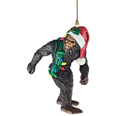 DESIGN TOSCANO - Bigfoot Yeti Ornament - Santa Hat - Ornament DESIGN TOSCANO - Bigfoot Yeti Ornament - Santa Hat - Ornament