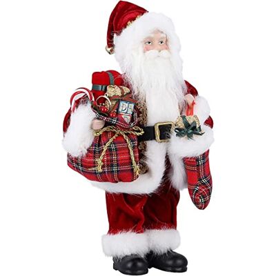 Uten Santa Claus Figura Bolsa de Regalo de pie y Cuerno 12 Pulgadas de Santa Figura Adorno Nuevo Papá Noel Sentado muñeca de Tela Muñeca de Navidad Uten Santa Claus Figura Bolsa de Regalo de pie y Cuerno 12 Pulgadas de Santa Figura Adorno Nuevo Papá Noel Sentado muñeca de Tela Muñeca de Navidad