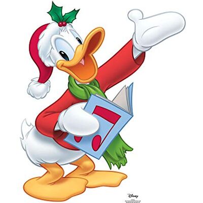 Cartel de cartón de Disney Donald Duck tamaño real - Decoración navideña Cartel de cartón de Disney Donald Duck tamaño real - Decoración navideña