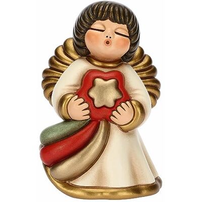 THUN , Angelo Limited Edition de cerámica Decorada a Mano, versión pequeña, línea Deseos de Navidad, 7,5 x 7,8 x 11,5 cm h THUN , Angelo Limited Edition de cerámica Decorada a Mano, versión pequeña, línea Deseos de Navidad, 7,5 x 7,8 x 11,5 cm h