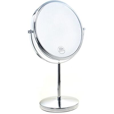 TUKA-i-AKUT TUKA Espejo Cosmético 7X Aumento, ø 20cm para Baño, Mesa, Afeitar y Maquillar, 8" 360° Rotación, Cara Doble: Estándar 1:1 + 1:7 Ampliación. TUKA-i-AKUT TUKA Espejo Cosmético 7X Aumento, ø 20cm para Baño, Mesa, Afeitar y Maquillar, 8" 360° Rotación, Cara Doble: Estándar 1:1 + 1:7 Ampliación.