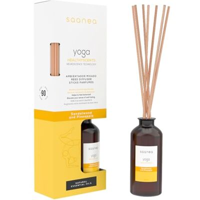 CRISTALINAS Saanea Ambientador Mikado Yoga 100ml. Aroma Sándalo y Piña. Ayuda a sentirse equilibrado. Mejora la sensación de bienestar. CRISTALINAS Saanea Ambientador Mikado Yoga 100ml. Aroma Sándalo y Piña. Ayuda a sentirse equilibrado. Mejora la sensación de bienestar.