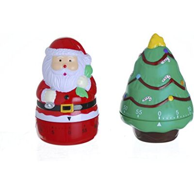 Excelsa Christmas Temporizador Navidad Surtidos, Plástico, Verde, Rojo, 7 X 7 X 10 cm Excelsa Christmas Temporizador Navidad Surtidos, Plástico, Verde, Rojo, 7 X 7 X 10 cm