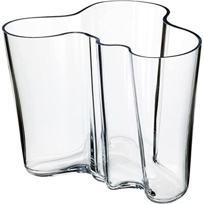 iittala Alvar Aalto Jarrón de Cristal Transparente en Forma de Onda, 16 x 20,8 cm iittala Alvar Aalto Jarrón de Cristal Transparente en Forma de Onda, 16 x 20,8 cm