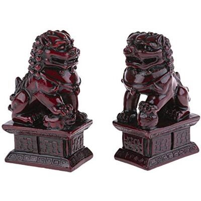 lachineuse – Estatuillas Leones Chinos Rojos – 2 Figuras para Perros Fu – 10,5 x 6 x 4 cm – Decoración China asiática – Decoración Feng Shui para hogar, Oficina, Interior – Idea de Regalo China Asia lachineuse – Estatuillas Leones Chinos Rojos – 2 Figuras para Perros Fu – 10,5 x 6 x 4 cm – Decoración China asiática – Decoración Feng Shui para hogar, Oficina, Interior – Idea de Regalo China Asia