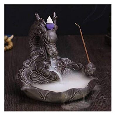 lachineuse – Fuente de Incienso dragón – Brule Incienso Cascade 15,5 cm – Cerámica – Puerta de Incienso para Decoración Interior – Deco Zen Asiático – Quemador de Incienso para Ambiance Feng Shui lachineuse – Fuente de Incienso dragón – Brule Incienso Cascade 15,5 cm – Cerámica – Puerta de Incienso para Decoración Interior – Deco Zen Asiático – Quemador de Incienso para Ambiance Feng Shui