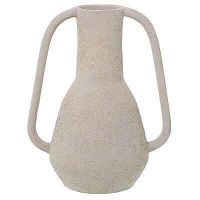 Jarrón Beige con Asa de Cerámica - Florero Jarrón Beige con Asa de Cerámica - Florero