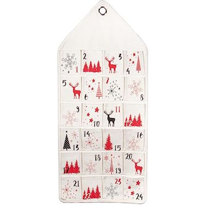 Rayher Calendario Adviento pared, detalles navideños impresos, 36x82 cm, Navidad, 46705000 Rayher Calendario Adviento pared, detalles navideños impresos, 36x82 cm, Navidad, 46705000