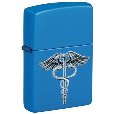 Zippo Encendedor a Prueba de Viento Caduceus Symbol, Sky Blue Matte, Color Image Recargable Reutilizable Diseño a Prueba de Viento Caja Regalo Fabricado en Estados Unidos Zippo Encendedor a Prueba de Viento Caduceus Symbol, Sky Blue Matte, Color Image Recargable Reutilizable Diseño a Prueba de Viento Caja Regalo Fabricado en Estados Unidos
