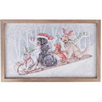 Tivoli Cuadro navideño 40 x 25 cm, marco de madera, Xmas Vintage Tivoli Cuadro navideño 40 x 25 cm, marco de madera, Xmas Vintage