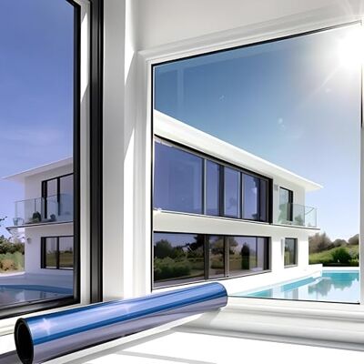 MARAPON Vinilo Efecto Espejo para Ventanas Azul 0,445x50 m Adhesión Estática Sin Pegamento Lámina Espejo Privacidad Protección UV Anti Calor MARAPON Vinilo Efecto Espejo para Ventanas Azul 0,445x50 m Adhesión Estática Sin Pegamento Lámina Espejo Privacidad Protección UV Anti Calor