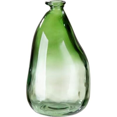 Gilde Jarrón Decorativo Grande XL de Cristal Reciclado – Fabricación Europea – Decoración otoñal salón – Florero Verde con Degradado de Color – Altura 36 cm Gilde Jarrón Decorativo Grande XL de Cristal Reciclado – Fabricación Europea – Decoración otoñal salón – Florero Verde con Degradado de Color – Altura 36 cm