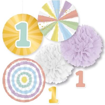 amscan Juego de decoración (5 Piezas, diseño de arcoíris) amscan Juego de decoración (5 Piezas, diseño de arcoíris)