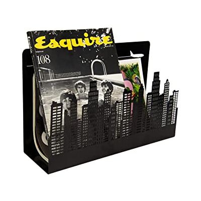 Fisura – Revistero original de suelo “skyline”. Revistero moderno negro. Soporte para revistas de estilo industrial de 35 x 11 x 22 centímetros. Metal Fisura – Revistero original de suelo “skyline”. Revistero moderno negro. Soporte para revistas de estilo industrial de 35 x 11 x 22 centímetros. Metal