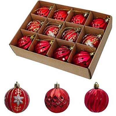 Uten Bolas de Navidad Adornos para árbol de Navidad 12 pcs 6cm Bolas inastillables para Decoraciones Colgantes de Navidad, decoración de festividades Uten Bolas de Navidad Adornos para árbol de Navidad 12 pcs 6cm Bolas inastillables para Decoraciones Colgantes de Navidad, decoración de festividades