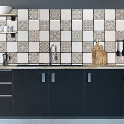 CREARREDA Adhesivos para baldosas azulejos Efecto arena, 20 Piezas 15_x_15 cm, Vinilo Autoadhesivo Impermeable Decoración Baños y Cocinas, Made in Italy CREARREDA Adhesivos para baldosas azulejos Efecto arena, 20 Piezas 15_x_15 cm, Vinilo Autoadhesivo Impermeable Decoración Baños y Cocinas, Made in Italy