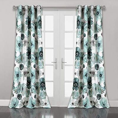 Lush Decor Leah Ojal Aislante Floral, 52 Pulgadas de Ancho x 95 Pulgadas de Largo, Color Azul Lush Decor Leah Ojal Aislante Floral, 52 Pulgadas de Ancho x 95 Pulgadas de Largo, Color Azul