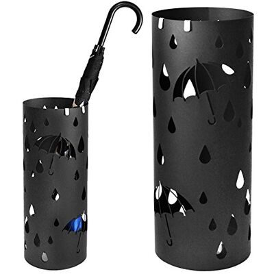 BAKAJI Paragüero Stand de Hierro diseño bak5b Puerta Paraguas Forma Redonda Color Negro con decoración INTARSIO Paraguas y Gotas Bandeja Antigoteo y Ganchos para Paraguas Plegables BAKAJI Paragüero Stand de Hierro diseño bak5b Puerta Paraguas Forma Redonda Color Negro con decoración INTARSIO Paraguas y Gotas Bandeja Antigoteo y Ganchos para Paraguas Plegables