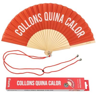 Fisura – Abanico original con mensaje “c*llons quina calor”. Abanico de madera moderno y gracioso. Abanico rojo y blanco. Abanico con cuelga abanico. 42,5 x 23 cm. Fisura – Abanico original con mensaje “c*llons quina calor”. Abanico de madera moderno y gracioso. Abanico rojo y blanco. Abanico con cuelga abanico. 42,5 x 23 cm.