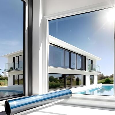 MARAPON Vinilo Efecto Espejo para Ventanas Plata 0,445x50 m Adhesión Estática Sin Pegamento Lámina Espejo Privacidad Protección UV Anti Calor MARAPON Vinilo Efecto Espejo para Ventanas Plata 0,445x50 m Adhesión Estática Sin Pegamento Lámina Espejo Privacidad Protección UV Anti Calor