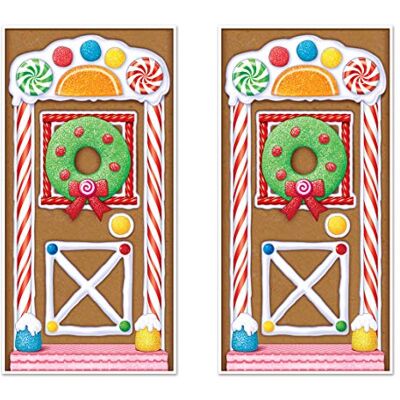 Beistle Cubiertas para Puerta de casa de Jengibre (2 Piezas, Suministros de Fiesta de Navidad, decoración de Invierno, 76,2 cm x 5 pies, Multicolor Beistle Cubiertas para Puerta de casa de Jengibre (2 Piezas, Suministros de Fiesta de Navidad, decoración de Invierno, 76,2 cm x 5 pies, Multicolor
