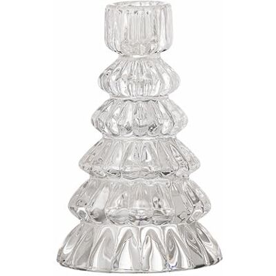 BLOOMINGVILLE Saynab Candelabro de Cristal Transparente con Forma de árbol de Navidad (diámetro: 8,5 cm, Altura: 13 cm) BLOOMINGVILLE Saynab Candelabro de Cristal Transparente con Forma de árbol de Navidad (diámetro: 8,5 cm, Altura: 13 cm)