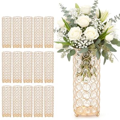 VEVOR Jarrones Decorativos, Paquete de 16 Piezas, Floreros Cilíndricos de Cristal, Altura de 26 cm, Centros de Mesa para Boda, Diseño Moderno, Decoración para Banquete Ceremonia Fiesta Recepción Hogar VEVOR Jarrones Decorativos, Paquete de 16 Piezas, Floreros Cilíndricos de Cristal, Altura de 26 cm, Centros de Mesa para Boda, Diseño Moderno, Decoración para Banquete Ceremonia Fiesta Recepción Hogar