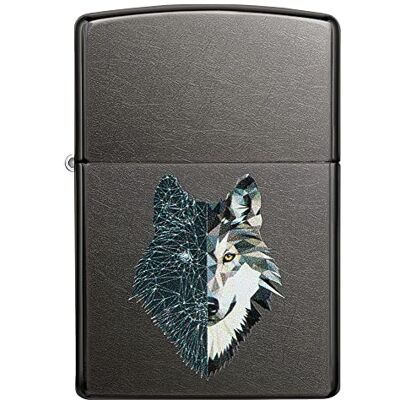 Zippo Encendedor a Prueba de Viento Diseño de Lobo Acabado Gris Crepúsculo con Color Image Recargable Reutilizable Diseño a Prueba de Viento Caja de Regalo Hecho en EEUU Zippo Encendedor a Prueba de Viento Diseño de Lobo Acabado Gris Crepúsculo con Color Image Recargable Reutilizable Diseño a Prueba de Viento Caja de Regalo Hecho en EEUU