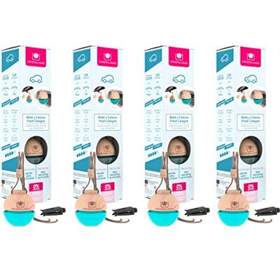 CRISTALINAS Pack 4 Ambientadores Esfera para Coche Aroma Bebé y Colonia 100% Puro Absorbe los Malos Olores de tu Vehículo con un agradable Aroma Larga Duración 8 Semanas 6 ml 0% Alcohol CRISTALINAS Pack 4 Ambientadores Esfera para Coche Aroma Bebé y Colonia 100% Puro Absorbe los Malos Olores de tu Vehículo con un agradable Aroma Larga Duración 8 Semanas 6 ml 0% Alcohol