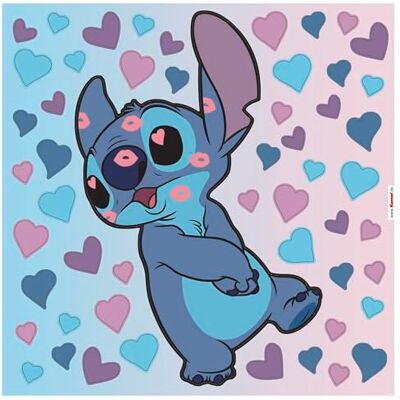Komar Stitch Let Your Heart be Light Adhesivo decorativo para pared (33 x 33 cm), diseño de Disney Komar Stitch Let Your Heart be Light Adhesivo decorativo para pared (33 x 33 cm), diseño de Disney