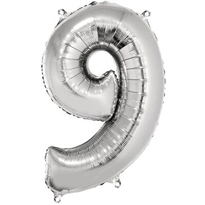 Rayher Globo Número 9 "96 cm, BTL SB 9 96 cm 1 Pieza, Polietileno Pantalla, Plata, 21 x 13 x 0.2 cm, 6 Unidades de Medida Rayher Globo Número 9 "96 cm, BTL SB 9 96 cm 1 Pieza, Polietileno Pantalla, Plata, 21 x 13 x 0.2 cm, 6 Unidades de Medida