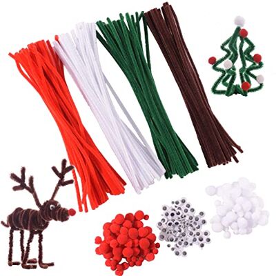 Creative Kit de Manualidades de Navidad con Limpiapipas, Ojos Móviles Adhesivos y Pompones, 450 pzs para Decoraciones, Proyectos DIY, Tarjetas y Regalos Hechos a Mano Navideños Creative Kit de Manualidades de Navidad con Limpiapipas, Ojos Móviles Adhesivos y Pompones, 450 pzs para Decoraciones, Proyectos DIY, Tarjetas y Regalos Hechos a Mano Navideños