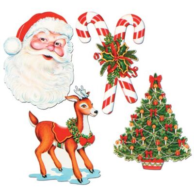 Beistle Paquete de 4 Recortes de Navidad, 40,6 cm Beistle Paquete de 4 Recortes de Navidad, 40,6 cm