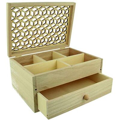 Artemio Caja de joyas, madera, color beige, 24 x 14 x 10 cm Artemio Caja de joyas, madera, color beige, 24 x 14 x 10 cm