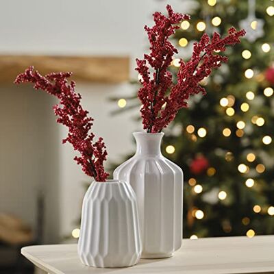 Ginger Ray RUS-143 Decoraciones de Tallo de follaje Artificial de Bayas navideñas, Paquete de 5, Color Rojo Ginger Ray RUS-143 Decoraciones de Tallo de follaje Artificial de Bayas navideñas, Paquete de 5, Color Rojo