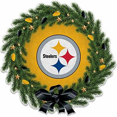 Rico Industries NFL Pittsburgh Steelers Banderín con forma de corona para decoración navideña y festiva Decoración para el hogar y la sala de estar Fieltro suave EZ para colgar Rico Industries NFL Pittsburgh Steelers Banderín con forma de corona para decoración navideña y festiva Decoración para el hogar y la sala de estar Fieltro suave EZ para colgar