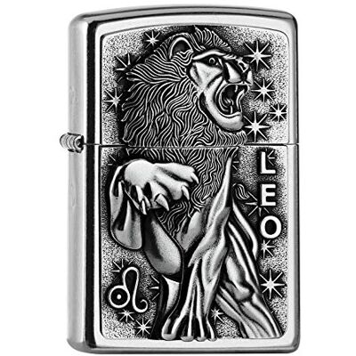 Zippo PL 207 Leo Zodiac V19 Mechero de latón, diseño 5,83,81,2 Zippo PL 207 Leo Zodiac V19 Mechero de latón, diseño 5,83,81,2