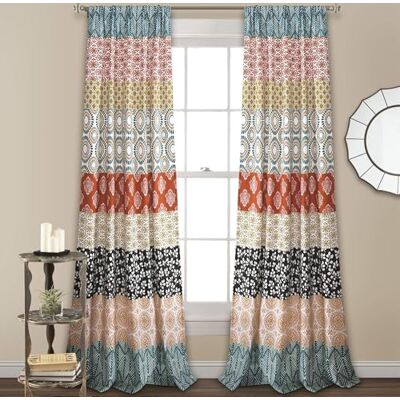 Lush Decor Par de Cortinas Bohemias para Ventana, diseño Colorido y Atrevido, 52 Pulgadas de Ancho x 108 Pulgadas de Largo, Turquesa y Naranja Lush Decor Par de Cortinas Bohemias para Ventana, diseño Colorido y Atrevido, 52 Pulgadas de Ancho x 108 Pulgadas de Largo, Turquesa y Naranja