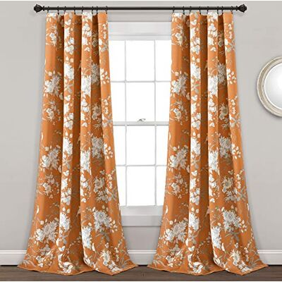 Lush Decor Cortinas de jardín Botánico con Estampado de pájaros, para Sala de Estar, 95 x 52 Pulgadas, Color Naranja Lush Decor Cortinas de jardín Botánico con Estampado de pájaros, para Sala de Estar, 95 x 52 Pulgadas, Color Naranja