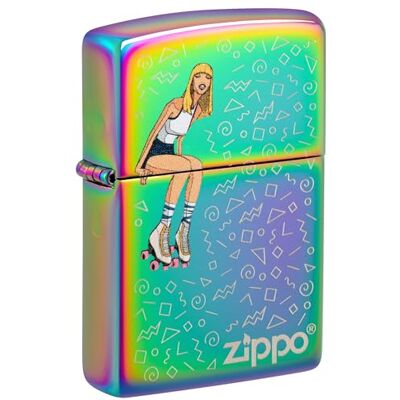 Zippo Encendedor a Prueba de Viento Roller Skate Girl Acabado Multicolor, Grabado Láser Recargable Reutilizable Diseño a Prueba de Viento Caja de Regalo Hecho en EEUU Zippo Encendedor a Prueba de Viento Roller Skate Girl Acabado Multicolor, Grabado Láser Recargable Reutilizable Diseño a Prueba de Viento Caja de Regalo Hecho en EEUU