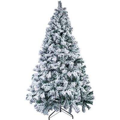 Uten Árbol de Navidad Flocado Blanco Falso 180cm, 700Tips, Fácil de Montar, árbol de Decoración Navideña para Interiores y Exteriores, Incluye Soporte de Metal para Árbol Uten Árbol de Navidad Flocado Blanco Falso 180cm, 700Tips, Fácil de Montar, árbol de Decoración Navideña para Interiores y Exteriores, Incluye Soporte de Metal para Árbol