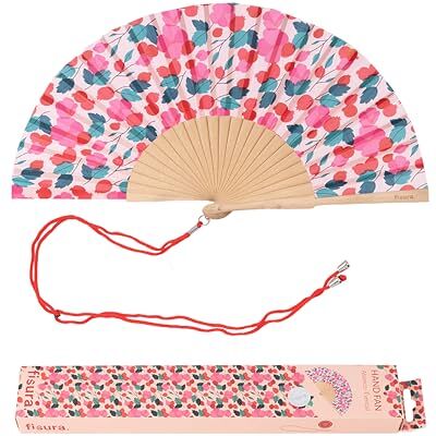 Fisura – Abanico original con estampado de amapolas. Abanico de madera moderno y colorido. Ventilador de mano rosa y rojo. Colgador incluido. Medidas: 42,5 x 23 cm Fisura – Abanico original con estampado de amapolas. Abanico de madera moderno y colorido. Ventilador de mano rosa y rojo. Colgador incluido. Medidas: 42,5 x 23 cm