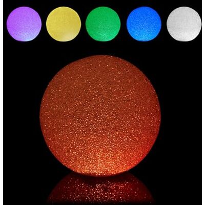 Relaxdays Bola Led 20 cm "Ø, Cambio de Color, a Pilas, sin Cable, para Interior, Lámpara Decorativa Redonda, Blanco, Gomaespuma Relaxdays Bola Led 20 cm "Ø, Cambio de Color, a Pilas, sin Cable, para Interior, Lámpara Decorativa Redonda, Blanco, Gomaespuma