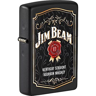 Zippo Encendedor a Prueba de Viento Modelo Jim Beam Acabado Negro Mate con Color Image Recargable Reutilizable Diseño a Prueba de Viento Caja de Regalo Hecho en EEUU Zippo Encendedor a Prueba de Viento Modelo Jim Beam Acabado Negro Mate con Color Image Recargable Reutilizable Diseño a Prueba de Viento Caja de Regalo Hecho en EEUU