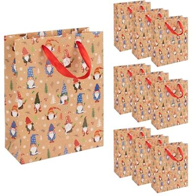 Idena 90405 Bolsas de Regalo con Motivos navideños, 10 Unidades, Bolsas de Papel de 23 x 18 x 8 cm, Bolsas de Regalo para Navidad Idena 90405 Bolsas de Regalo con Motivos navideños, 10 Unidades, Bolsas de Papel de 23 x 18 x 8 cm, Bolsas de Regalo para Navidad