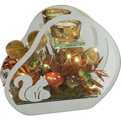 Flair Flower Portavelas de Cristal con luz LED para Velas de té, decoración otoñal, Setas, Ardillas, Hojas de otoño, 16 cm, Flores Artificiales, portavelas, decoración de Mesa, Velas, lámpara Decorativa Flair Flower Portavelas de Cristal con luz LED para Velas de té, decoración otoñal, Setas, Ardillas, Hojas de otoño, 16 cm, Flores Artificiales, portavelas, decoración de Mesa, Velas, lámpara Decorativa