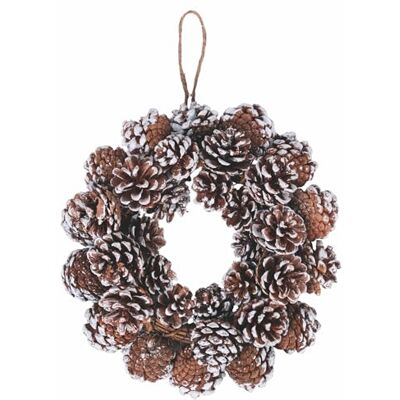 Tivoli Xmas Guirnalda de ratán y piñas Naturales, Efecto nevado, diámetro 28 x 8 cm Tivoli Xmas Guirnalda de ratán y piñas Naturales, Efecto nevado, diámetro 28 x 8 cm