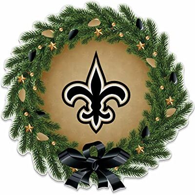 Rico Industries NFL New Orleans Saints Banderín decorativo con forma de corona de Navidad Decoración para el hogar y la sala de estar Fieltro suave EZ para colgar Rico Industries NFL New Orleans Saints Banderín decorativo con forma de corona de Navidad Decoración para el hogar y la sala de estar Fieltro suave EZ para colgar