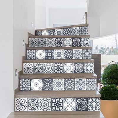 Fluvio RV-0544 - 4 Pegatinas para Azulejos de Escalera - Duraderas y Fáciles Fluvio RV-0544 - 4 Pegatinas para Azulejos de Escalera - Duraderas y Fáciles